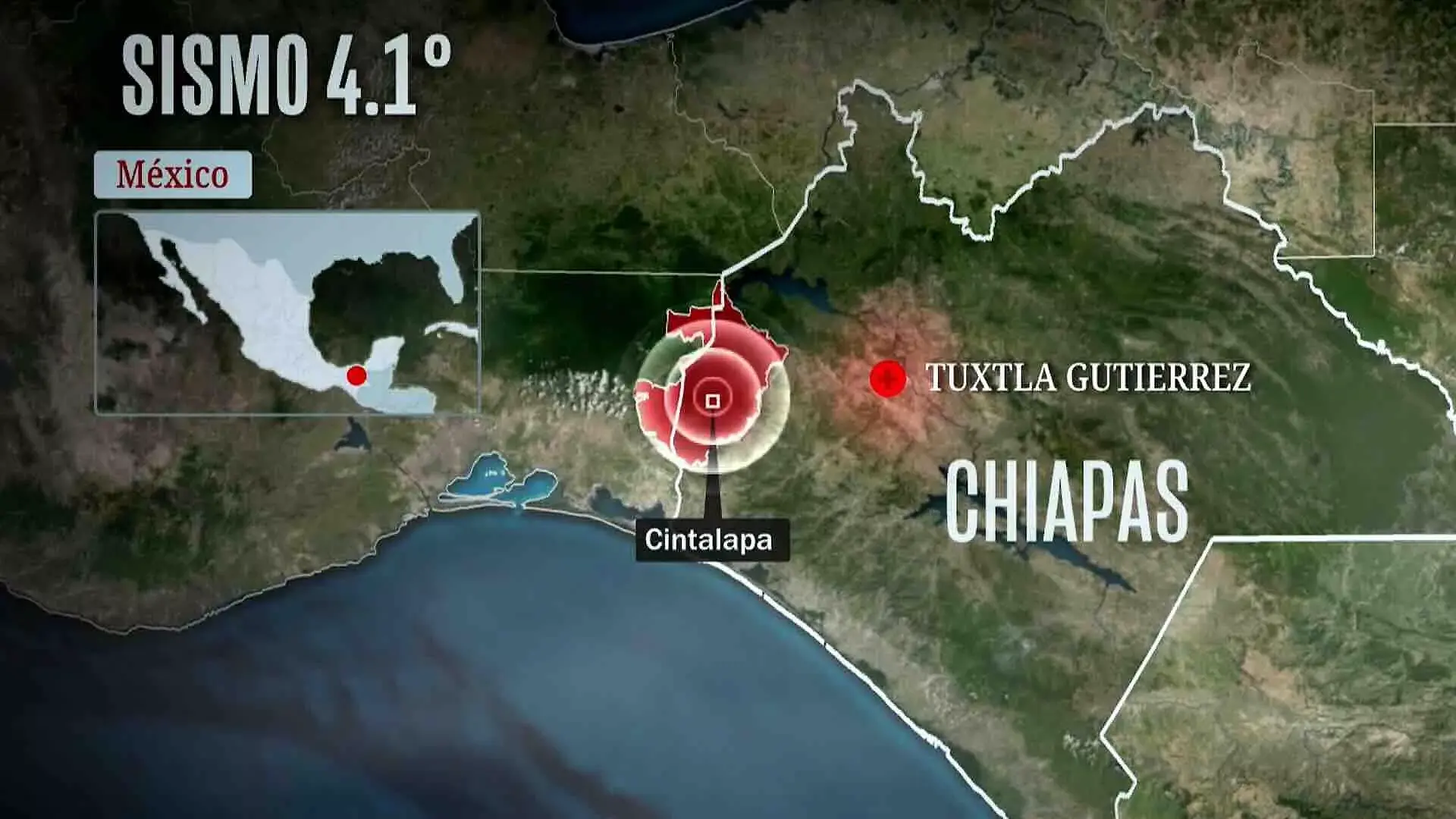SSN reporta sismo de magnitud 4.1 en Chiapas