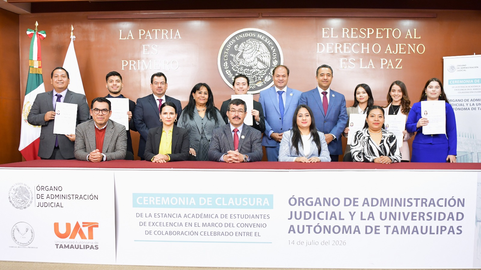 UAT proyecta avances en ciencia y tecnología: Estudiantes de excelencia de la UAT concluyen estancia en el Órgano de Administración Judicial