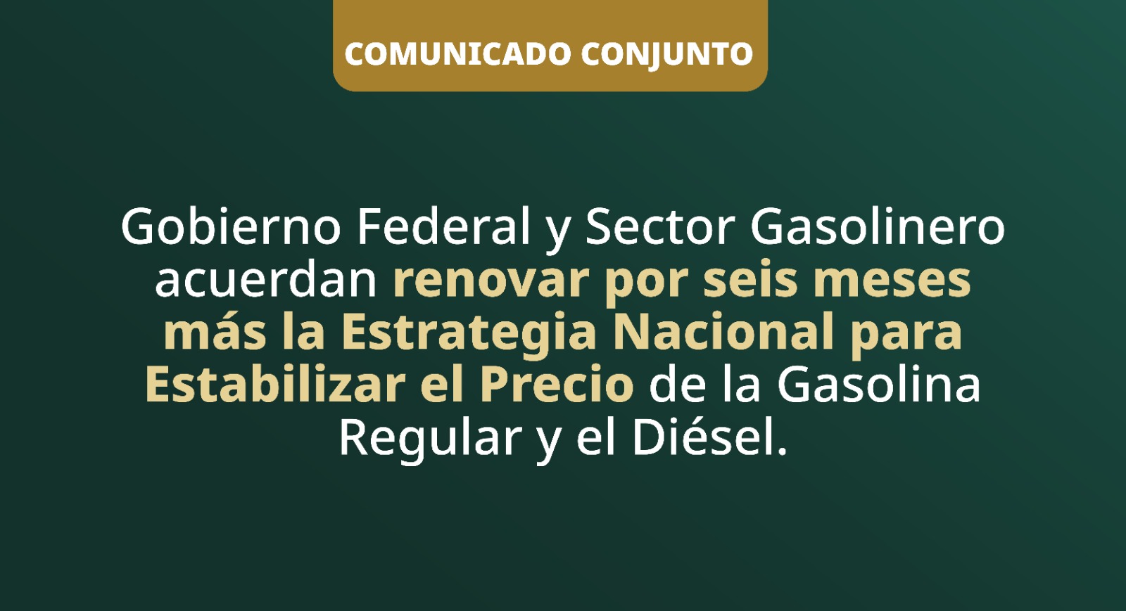 Gobierno y sector gasolinero acuerdan mantener estabilidad en precios de combustibles