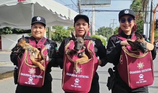 Mujeres de Seguridad Publica destacan en desfile de Independencia